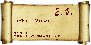 Eiffert Vince névjegykártya